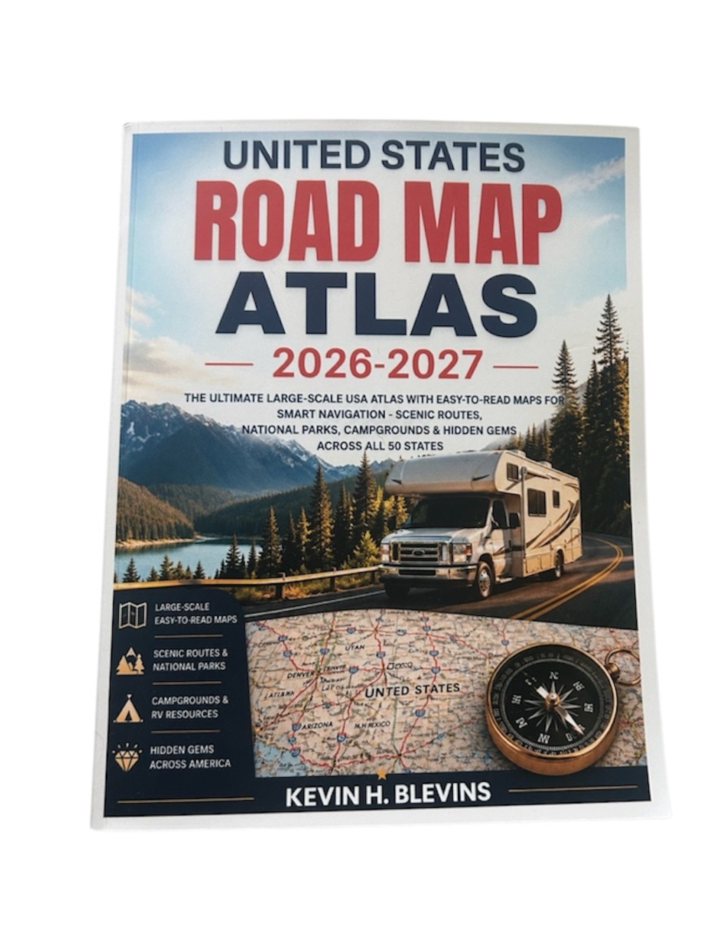 Road Map Atlas 2026-2027 in Blue/White -